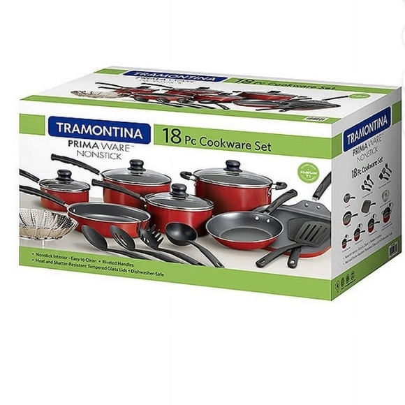 Red Non-Stick Cookware Set - Picture 1 of 9